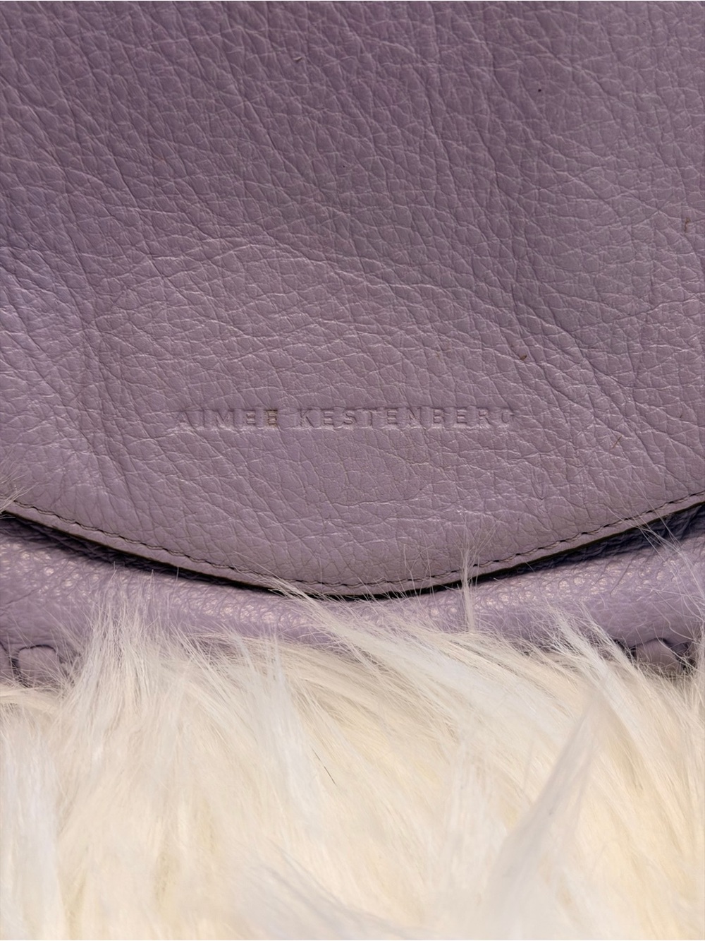 Aimee Kestenberg Leather Lavender Crossbody Shoulder Bag - Picture 4 of 7